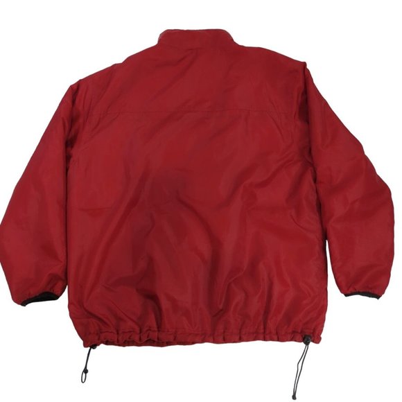 Avirex Satin / Fleece Reversible Jacket Red Black Men's Sz XL Packable Hood - Picture 3 of 11